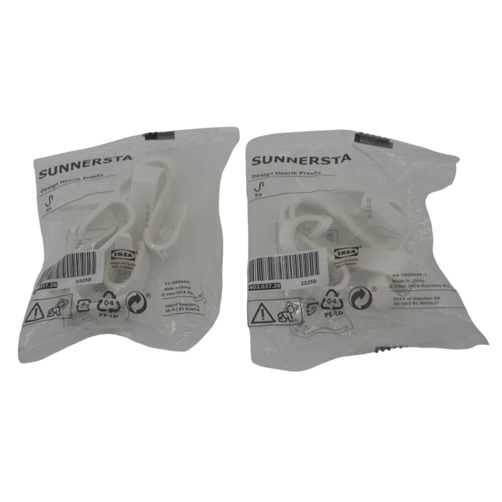 Brand New Ikea Sunnersta White Hooks 2 Packs of 5